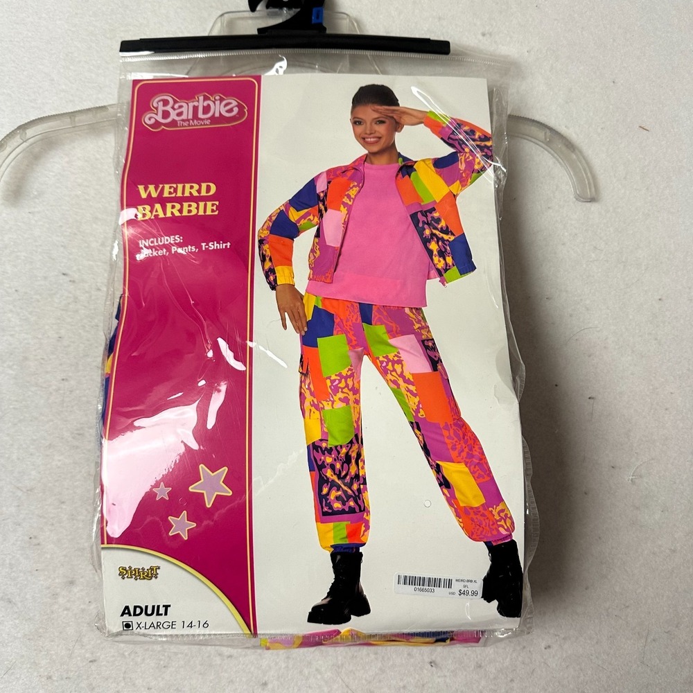 Spirit Halloween Weird Barbie Movie Costume Adult XL 14-16 Jacket Pants‎ Shirt